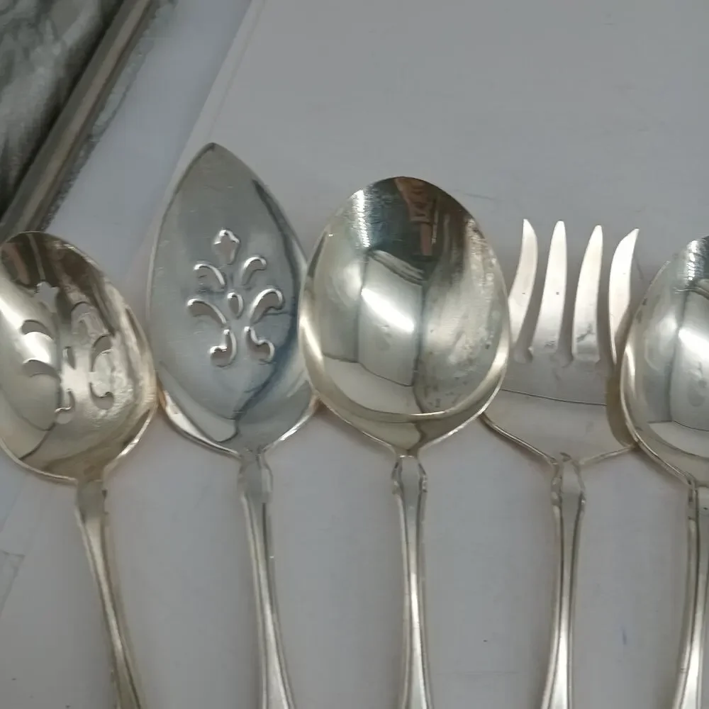 8X Serving Rogers Oneida ALOUETTE Silverplate Pie Sugar Ladle Slotted Fork Sprea